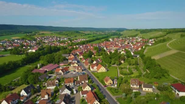 Vista Aerea Del Villaggio Pfaffenhofen Germania Una Mattina Sole Primavera — Video Stock
