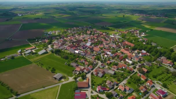 Aerial View City Bavaria Germany Sunny Day Spring — Stock Video