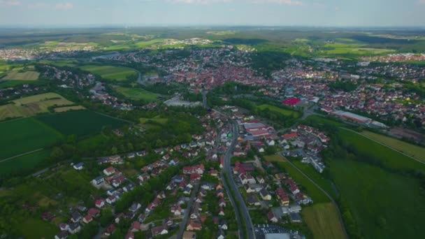 Légi Kilátás Városra Neustadt Der Aisch Németországban Bajorországban Egy Napos — Stock videók