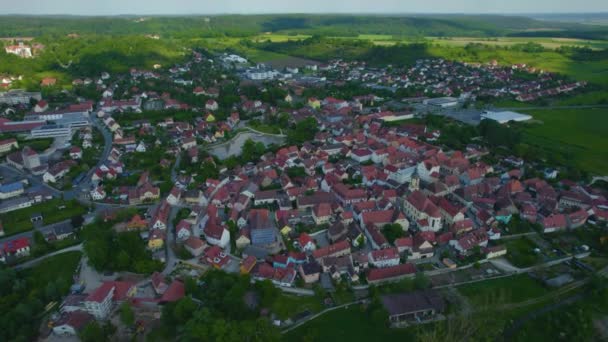 Widok Lotu Ptaka Miasto Neustadt Der Aisch Niemczech Bawaria Słoneczny — Wideo stockowe