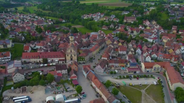 Aerial View City Wilhermsdorf Germany Bavaria Sunny Spring Day — Stock Video