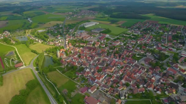 Vista Aérea Cidade Baviera Alemanha Num Dia Ensolarado Primavera — Vídeo de Stock
