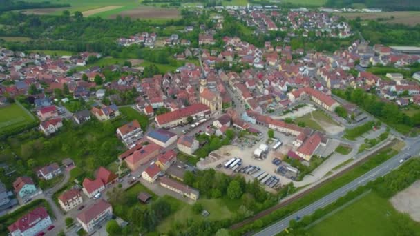 Flygfoto Över Staden Wilhermsdorf Tyskland Bayern Solig Vårdag — Stockvideo
