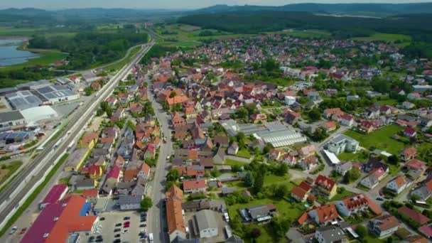 Letecký Pohled Město Bavorsku Německo Jaře Slunečný Den — Stock video