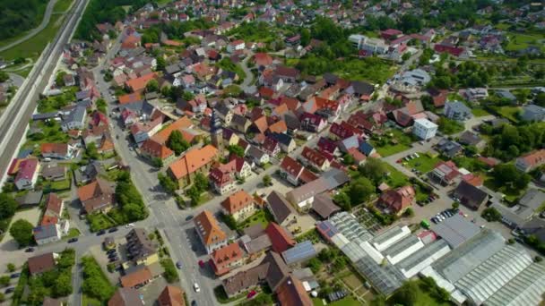 Vista Aérea Ciudad Bavaria Alemania Día Soleado Primavera — Vídeos de Stock