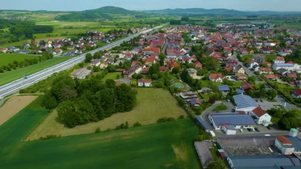 Aerial View City Bavaria Germany Sunny Day Spring — Stock Video