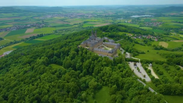 Vista Aérea Ciudad Bavaria Alemania Día Soleado Primavera — Vídeos de Stock