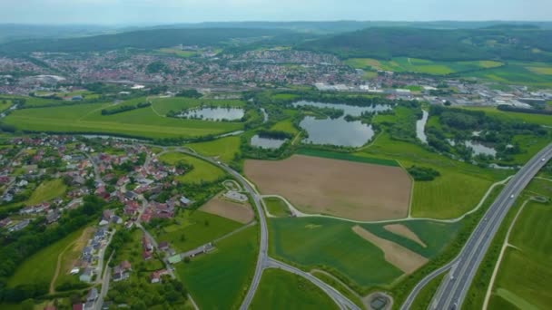 德国巴伐利亚市的空中景观 春天的一个阳光灿烂的日子 — 图库视频影像