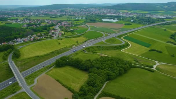 Luchtfoto Van Stad Beieren Duitsland Een Zonnige Dag Het Voorjaar — Stockvideo
