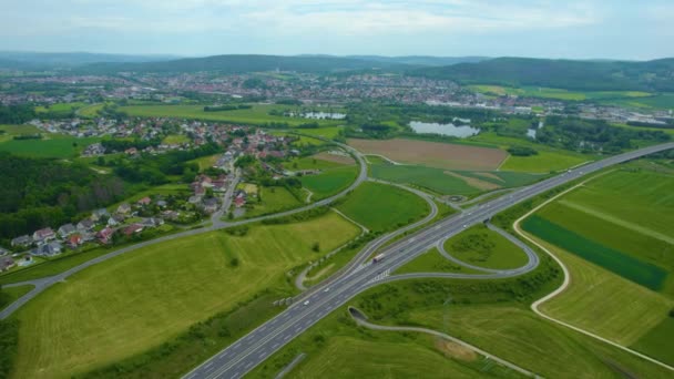 Luchtfoto Van Stad Beieren Duitsland Een Zonnige Dag Het Voorjaar — Stockvideo