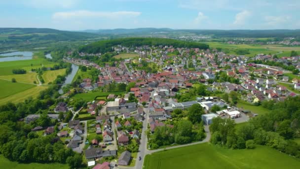 Letecký Pohled Staré Centrum Města Německu Slunečného Dne Létě — Stock video