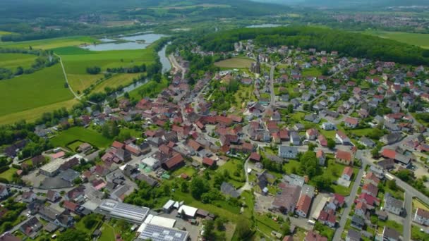 Вид Воздуха Старый Центр Города Германии Летом Солнечный День — стоковое видео