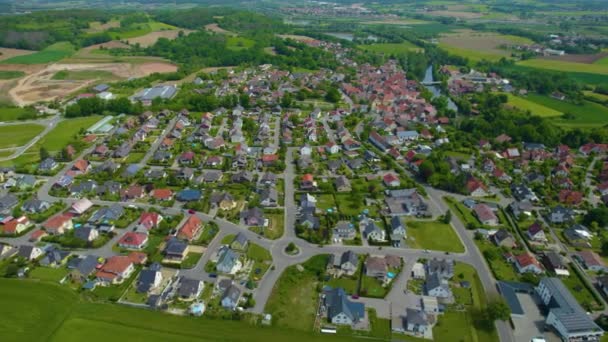 Luchtfoto Van Een Oude Binnenstad Duitsland Een Zonnige Zomerdag — Stockvideo