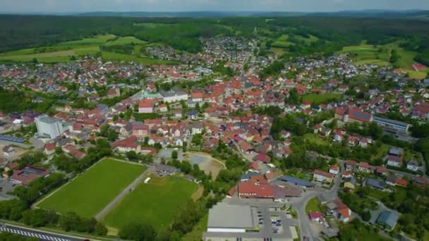 Aerial View Old Town Center Germany Sunny Day Summer — Stock Video