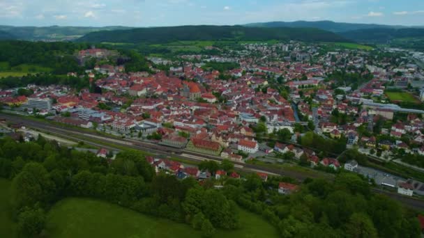 Widok Lotu Ptaka Centrum Starego Miasta Niemczech Słoneczny Dzień Lecie — Wideo stockowe