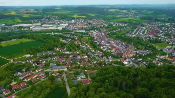 Letecký Pohled Staré Centrum Města Německu Slunečného Dne Létě — Stock video