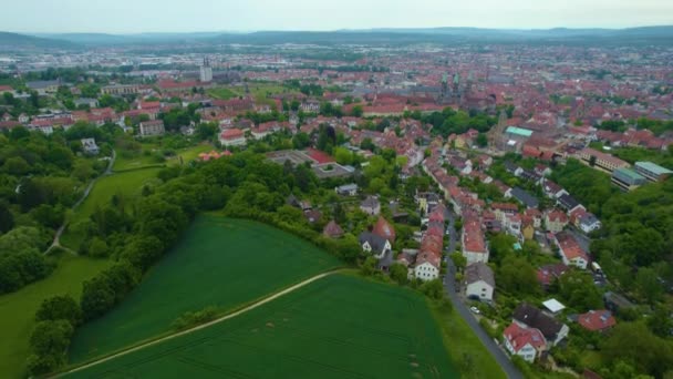 Vista Aérea Casco Antiguo Alemania Día Soleado Verano — Vídeo de stock