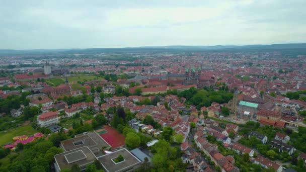 Letecký Pohled Staré Centrum Města Německu Slunečného Dne Létě — Stock video