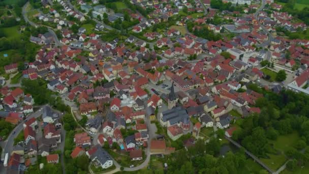 มมองทางอากาศของใจกลางเม องเก าในเยอรมน ในว แดดจ าในฤด — วีดีโอสต็อก