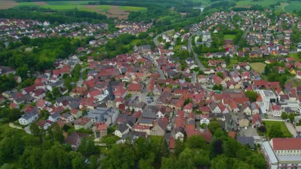 Aerial View Old Town Center Germany Sunny Day Summer — Stock Video