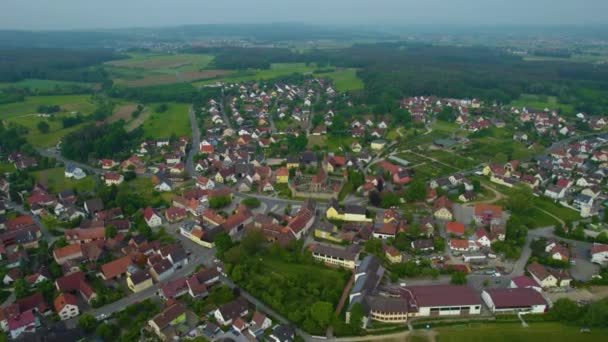 Luftaufnahme Einer Altstadt Deutschland Einem Sonnigen Frühlingstag — Stockvideo