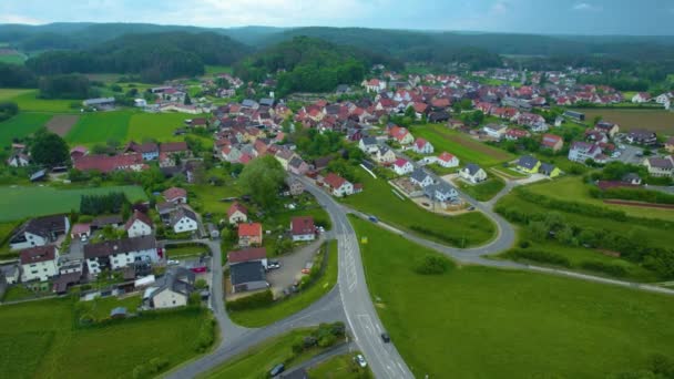 Aerial View Old Town Center Germany Sunny Day Spring — Stock Video