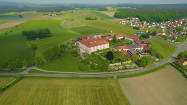 Aerial View Old Town Center Germany Sunny Day Spring — Stock Video