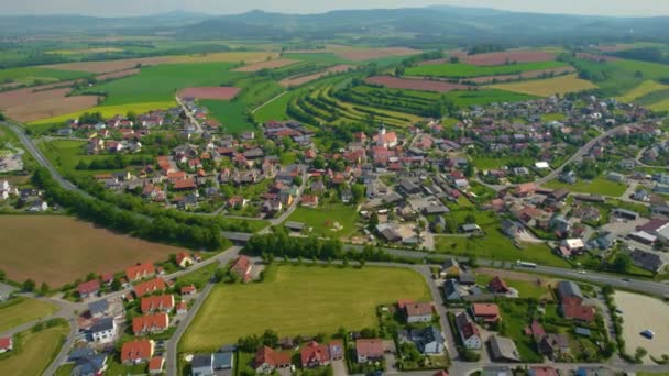 Aerial View Old Town Center Germany Sunny Day Spring — Stock Video