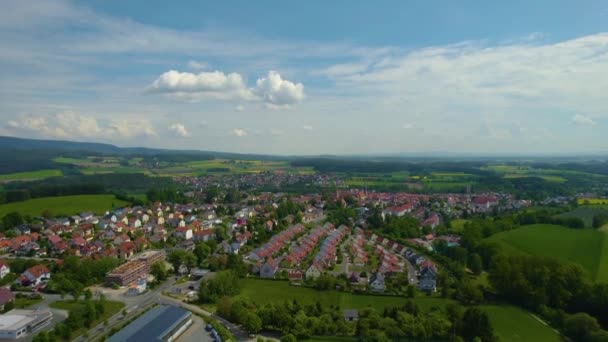 Вид Воздуха Старый Центр Города Германии Солнечный День Весной — стоковое видео