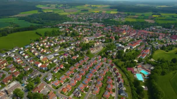 Vista Aérea Casco Antiguo Alemania Día Soleado Primavera — Vídeo de stock