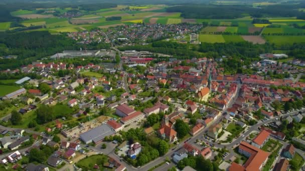 Widok Lotu Ptaka Centrum Starego Miasta Niemczech Słoneczny Dzień Wiosną — Wideo stockowe