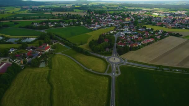 Aerial View Old Town Center Germany Sunny Day Spring — Stock Video