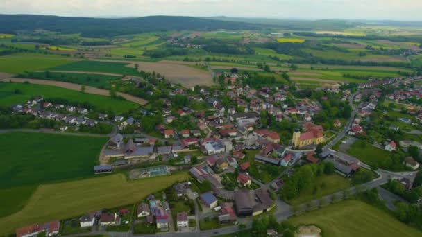 Aerial View Old Town Center Germany Sunny Day Spring — Stock Video