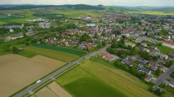 Letecký Pohled Staré Centrum Města Německu Jaře Slunečný Den — Stock video