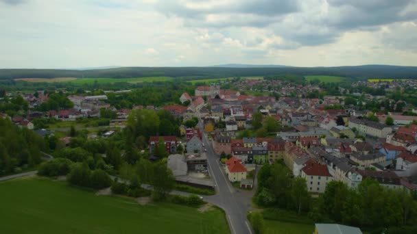 Aerial View Old Town Center Germany Sunny Day Spring — Stock Video