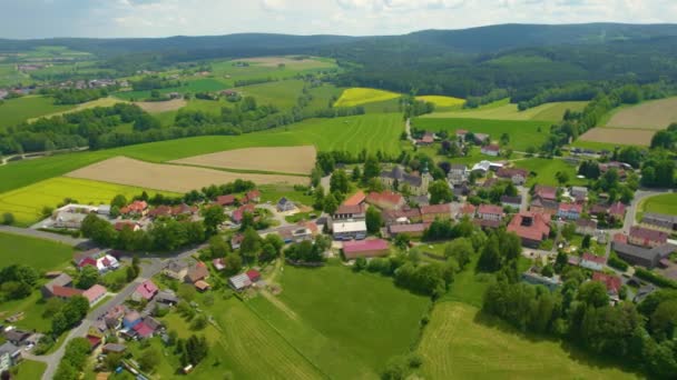 Aerial View Old Town Center Germany Sunny Day Spring — Stock Video