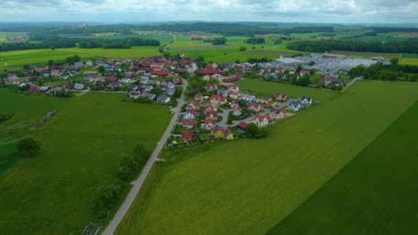 Letecký Pohled Město Německu Jaře Slunečný Den — Stock video