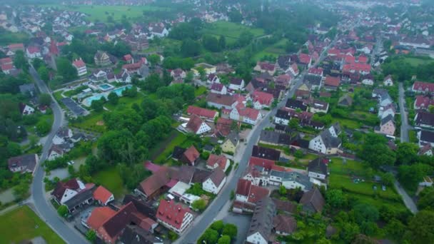 Flygfoto Över Stad Tyskland Solig Dag Våren — Stockvideo