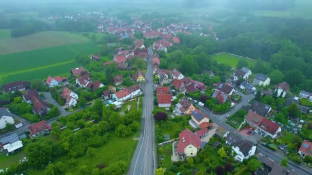 Vista Aérea Uma Cidade Alemanha Num Dia Ensolarado Primavera — Vídeo de Stock