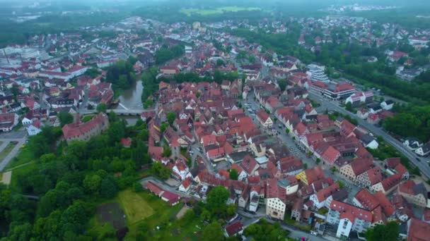 Widok Powietrza Miasto Niemczech Słoneczny Dzień Wiosną — Wideo stockowe