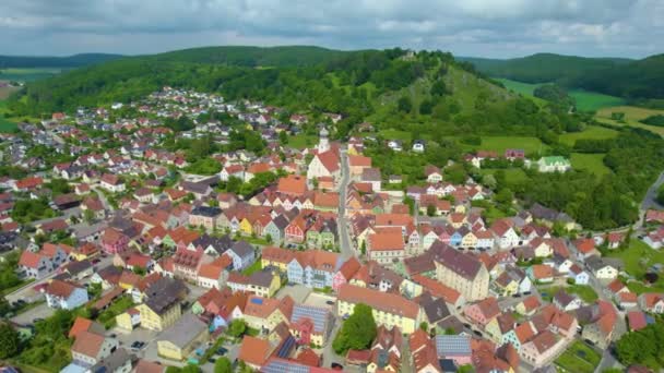 Luftaufnahme Einer Stadt Deutschland Einem Sonnigen Frühlingstag — Stockvideo