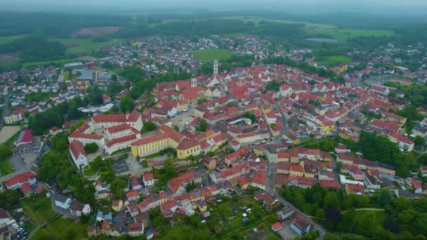 Vista Aérea Una Ciudad Alemania Día Soleado Primavera — Vídeo de stock