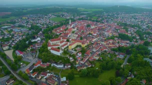 Vista Aérea Una Ciudad Alemania Día Soleado Primavera — Vídeos de Stock