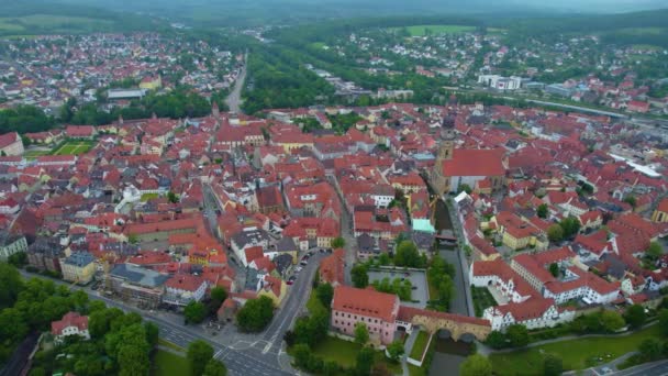 Veduta Aerea Una Città Germania Una Giornata Sole Primavera — Video Stock