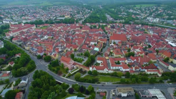 Vista Aérea Una Ciudad Alemania Día Soleado Primavera — Vídeos de Stock