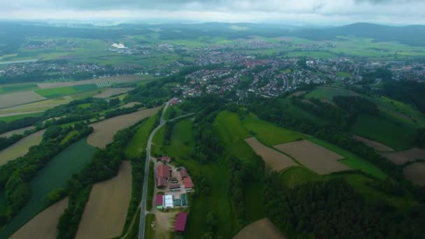 Veduta Aerea Una Città Germania Una Giornata Sole Primavera — Video Stock