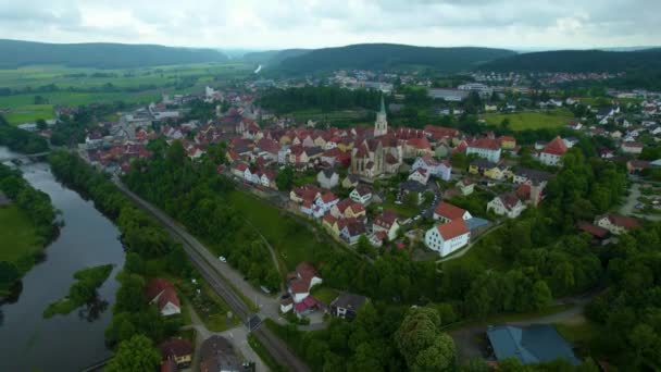 Veduta Aerea Una Città Del Centro Storico Della Germania Una — Video Stock