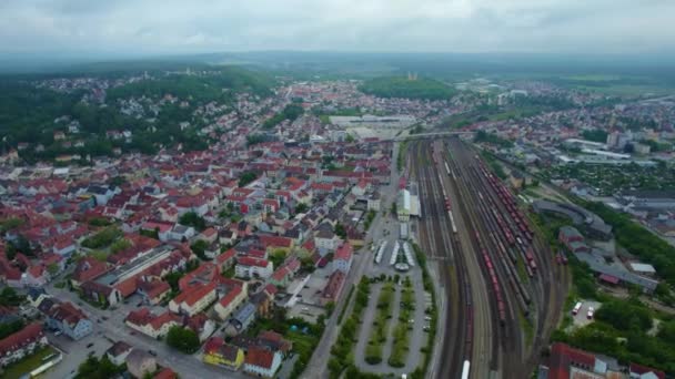 Vista Aérea Una Ciudad Centro Histórico Alemania Día Soleado Primavera — Vídeos de Stock