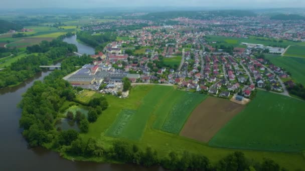 Veduta Aerea Una Città Del Centro Storico Della Germania Una — Video Stock