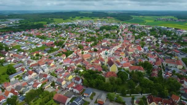 Widok Lotu Ptaka Miasto Centrum Starego Miasta Niemczech Słoneczny Dzień — Wideo stockowe
